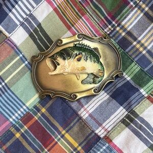 Vintage Raintree Large Mouth Bass 3D Belt Buckle Fish 80s